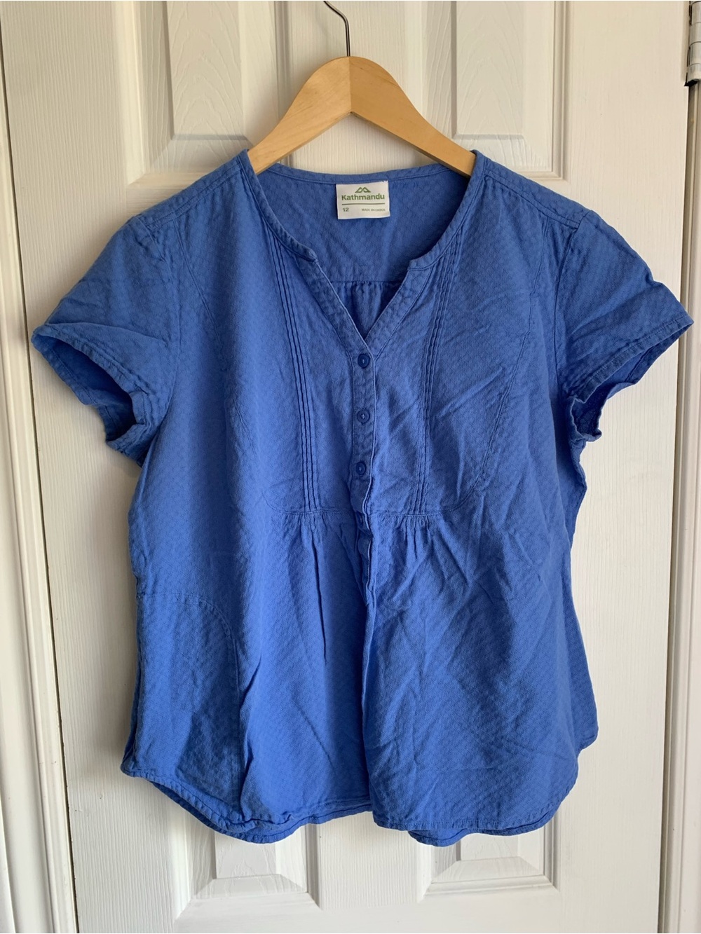 Kathmandu Women's Blue Short Sleeve Cabincore classic cotton natural outdoors